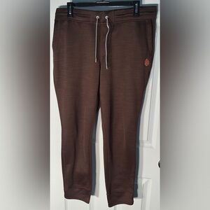 Women’s STIO Gannett Peak Jogger Sweatpants Brown Drawstring Zip Pocket Large L